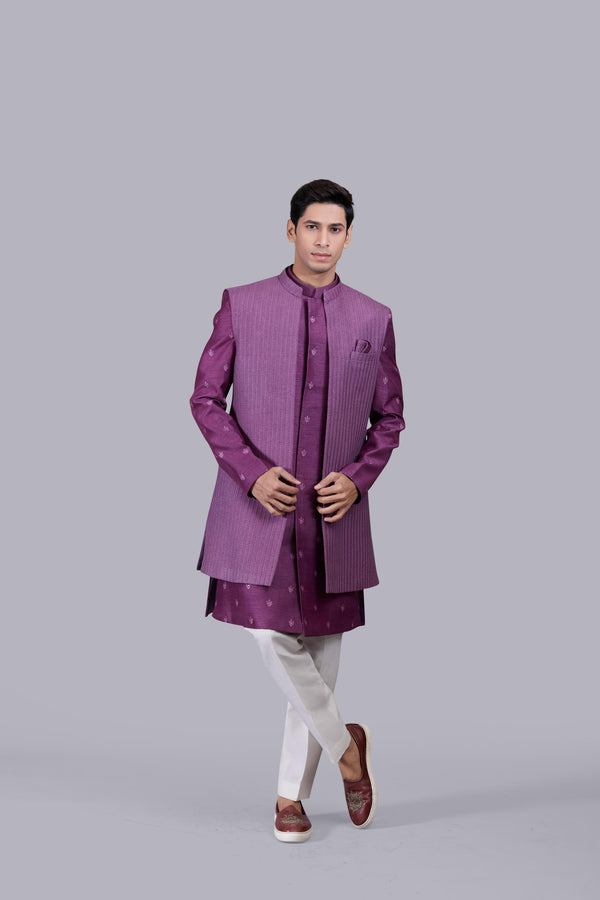 purple indo western dress for men Stylish Purple Indowestern For Men