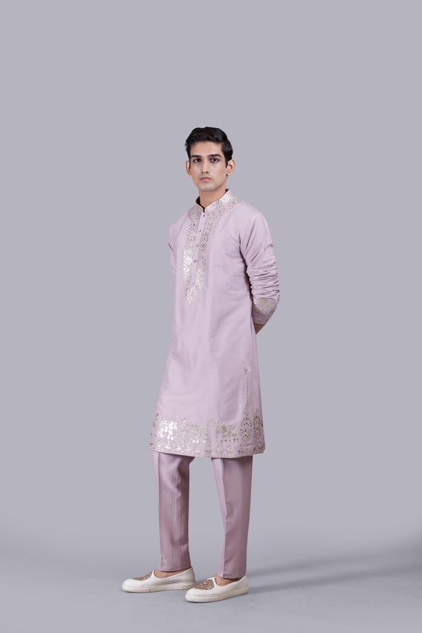 LILAC SILK KURTA SET
