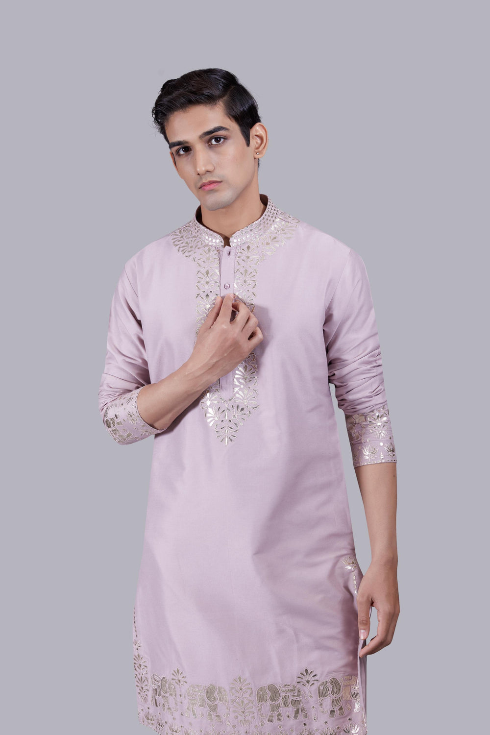 LILAC SILK KURTA SET