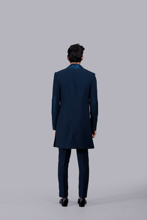 TEAL SATIN SILK INDOWESTERN