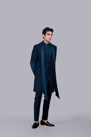 TEAL SATIN SILK INDOWESTERN