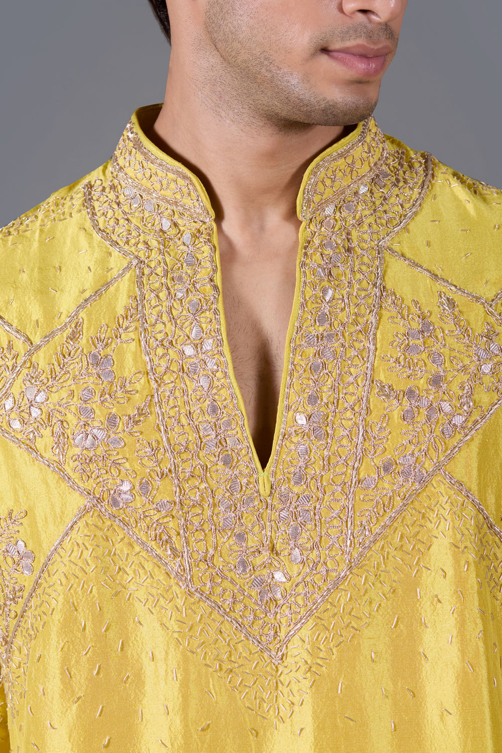 Golden Horizon: Yellow Silk Kurta