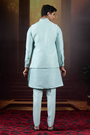 Ivory Reverie  Handpainted Cutdana Bundi Set in Raw Silk