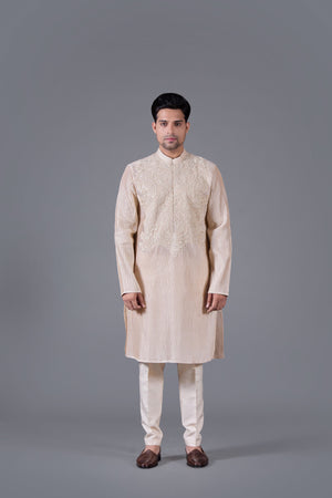 Opulent Cream Silk Kurta