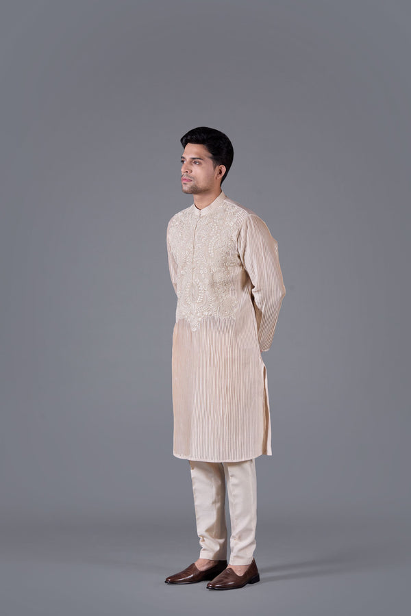 Opulent Cream Silk Kurta