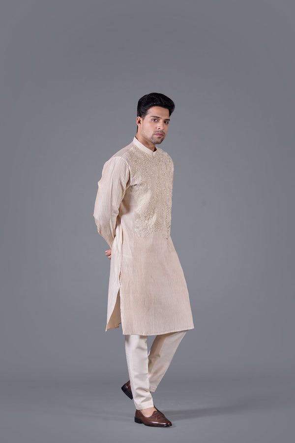 Opulent Cream Silk Kurta