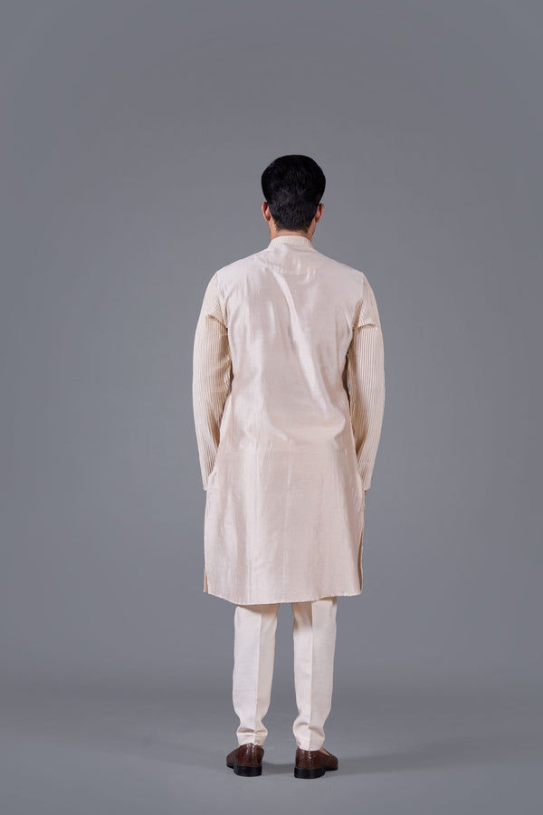 Opulent Cream Silk Kurta