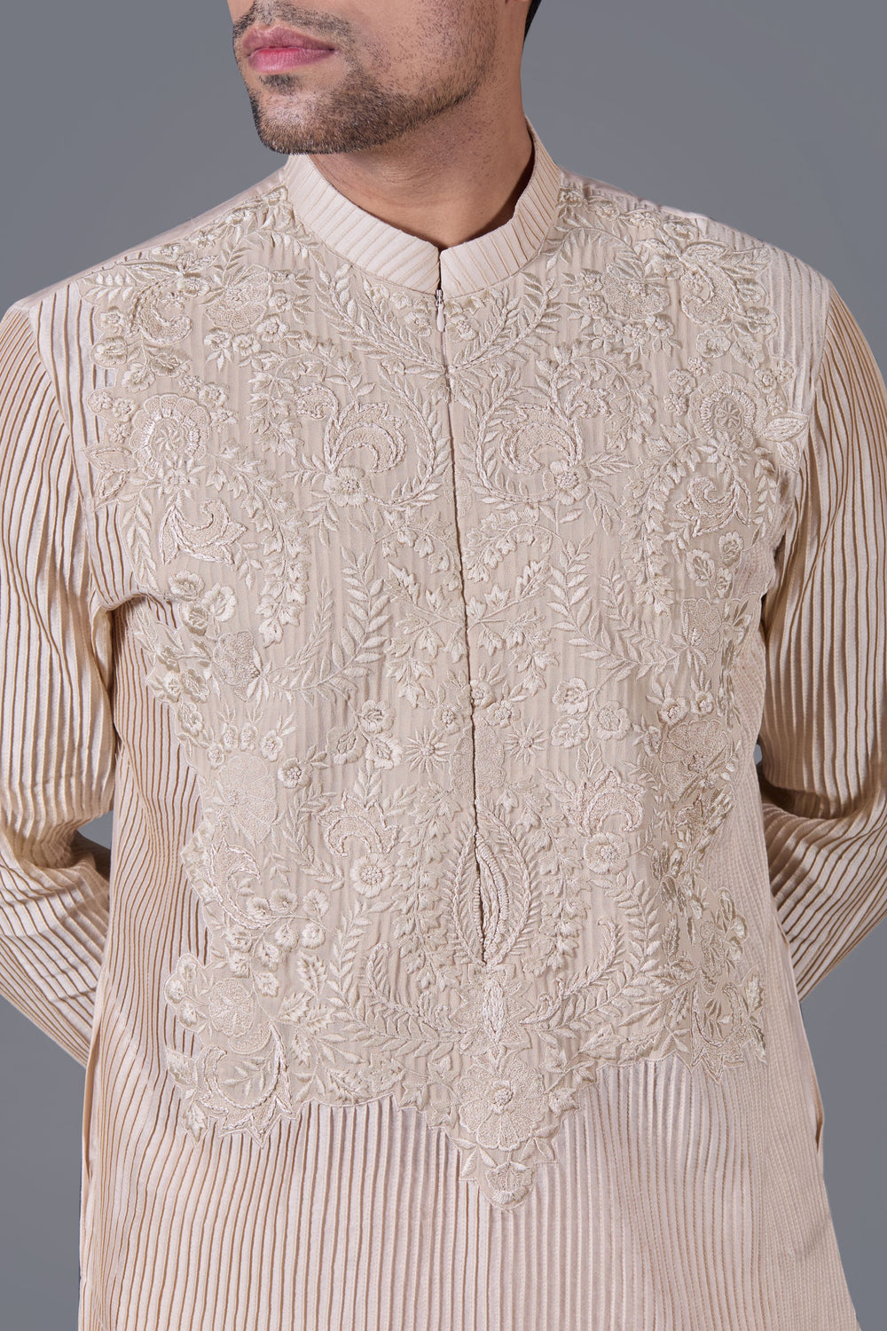 Opulent Cream Silk Kurta