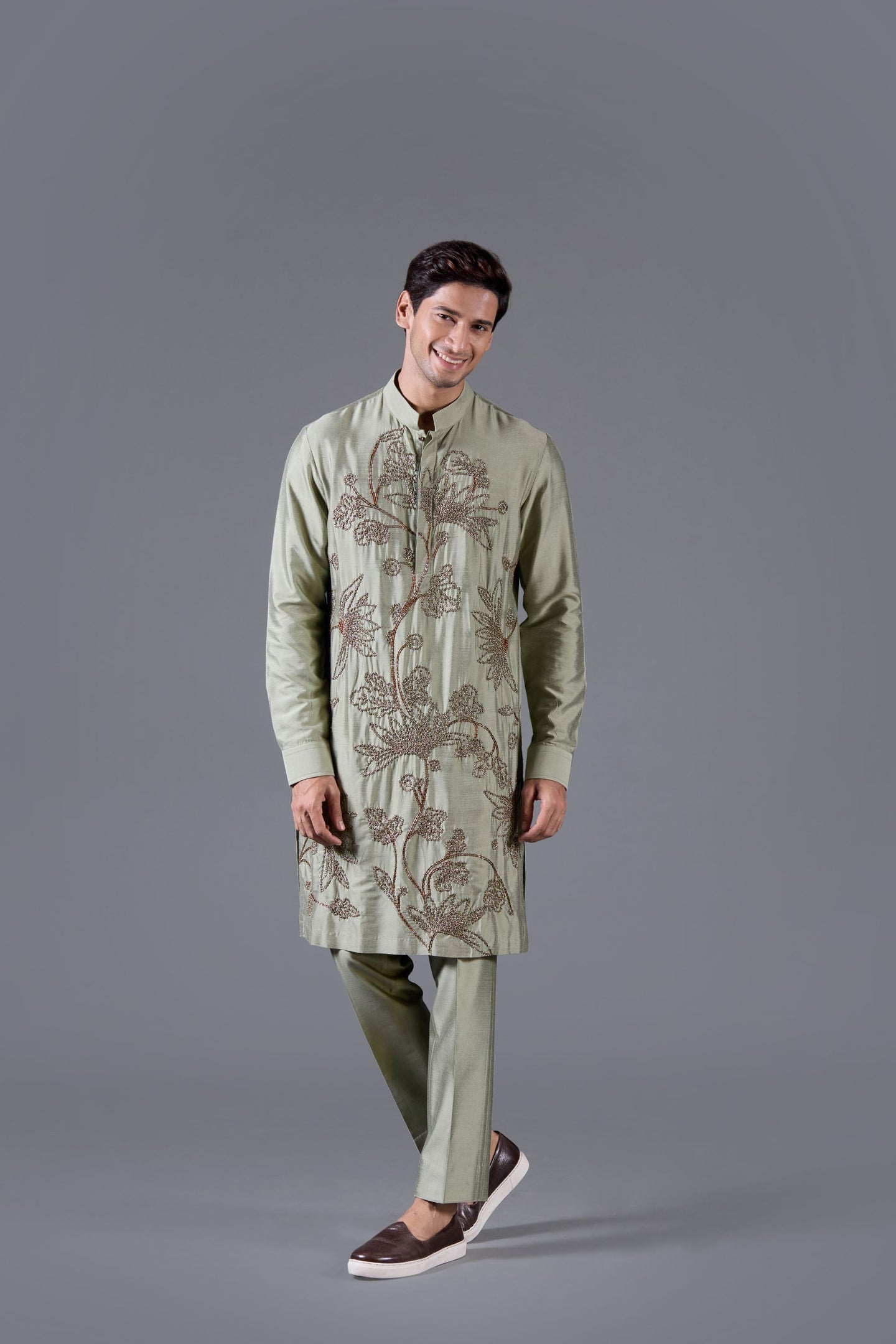 Bin Musab Raw Silk Formal Men Kurta Pajama -  BM-000004 DeepSap Cream