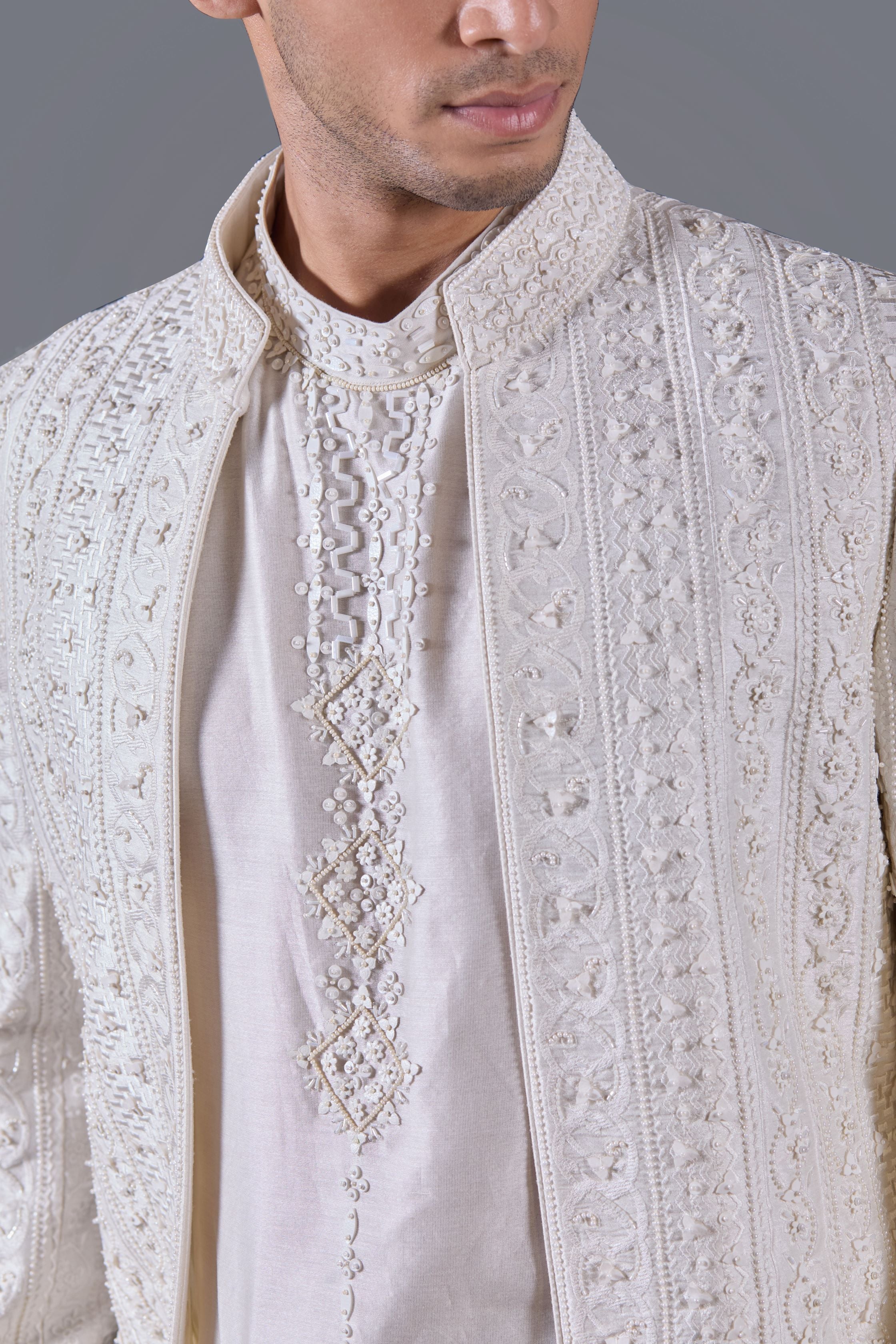 Ivory Legacy Designer Indo Western Dress For Men At B More 36 Ivory Legacy Designer Indo Western Dress For Men At B More 36