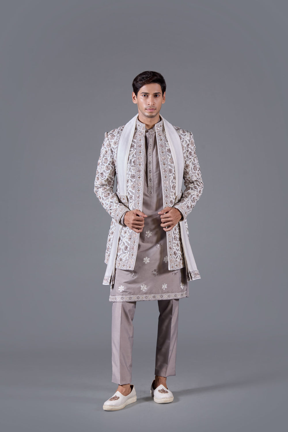 Maharaja Ivory Indo-Western set
