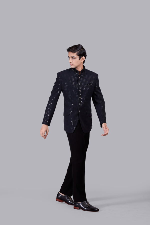 NAVY BLUE BOOMARIYO PEARL WORK JODHPURI