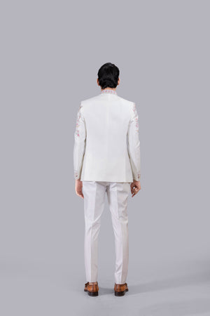 CREAM BHAGALPURI SILK THREAD WORK JODHPURI