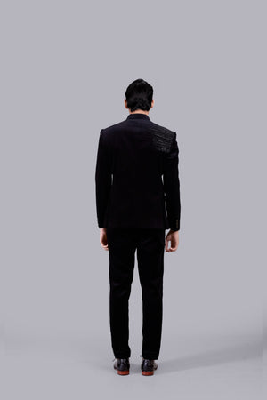 BLACK ITALIAN COTTON VELVET HAND WORK JODHPURI