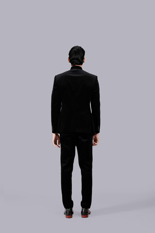 BLACK ITALIAN COTTON VELVET CUTDANA WORK JODHPURI