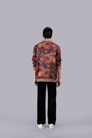 MULTI SATIN SILK PRINTED JACKET