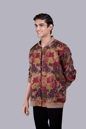 MULTI SATIN SILK PRINTED JACKET