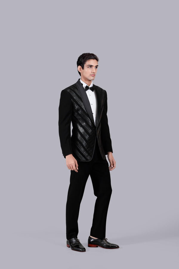 BLACK BOOMARIYO PIPING WORKT SUIT
