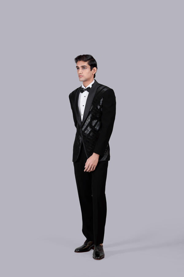 BLACK BOOMARIYO PIPING WORKT SUIT