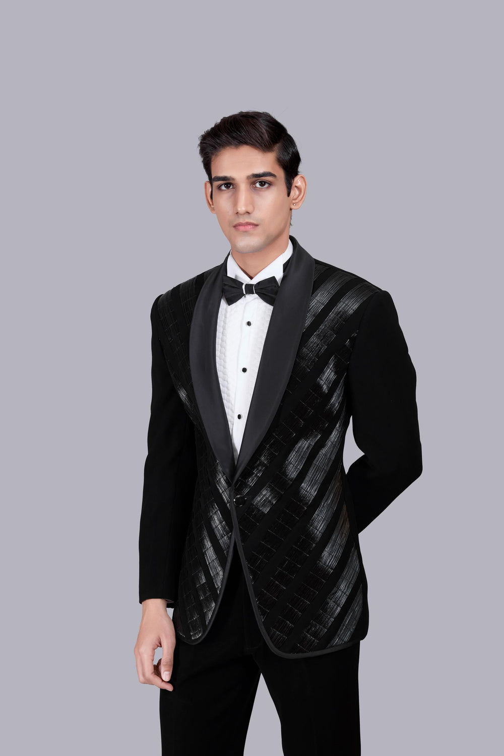BLACK BOOMARIYO PIPING WORKT SUIT