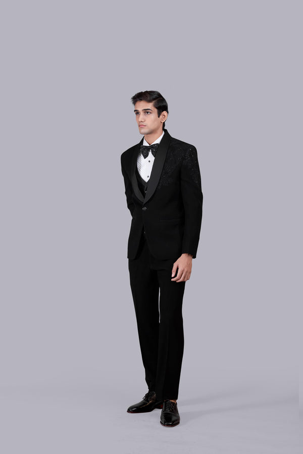 BLACK BOOMARIYO THREAD WORK SUIT