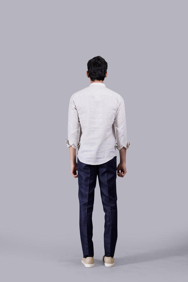 BEIGE LINEN THREAD ARI WORK KURTA