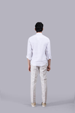WHITE LINEN THREAD ARI WORK KURTA SET