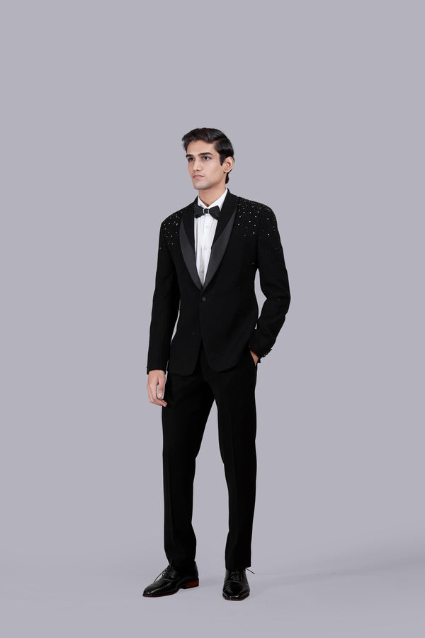 BLACK BOOMARIYO DIAMOND WORK SUIT