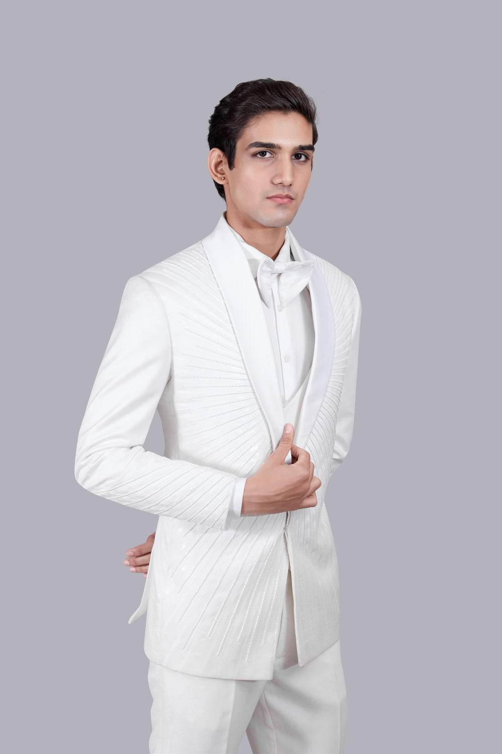 WHITE BOOMARIYO TAPPING WORK SUIT