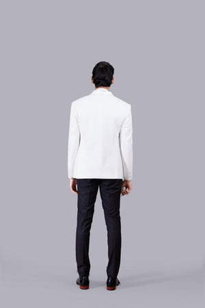 WHITE ITALIAN CREPE PLAIN SUIT