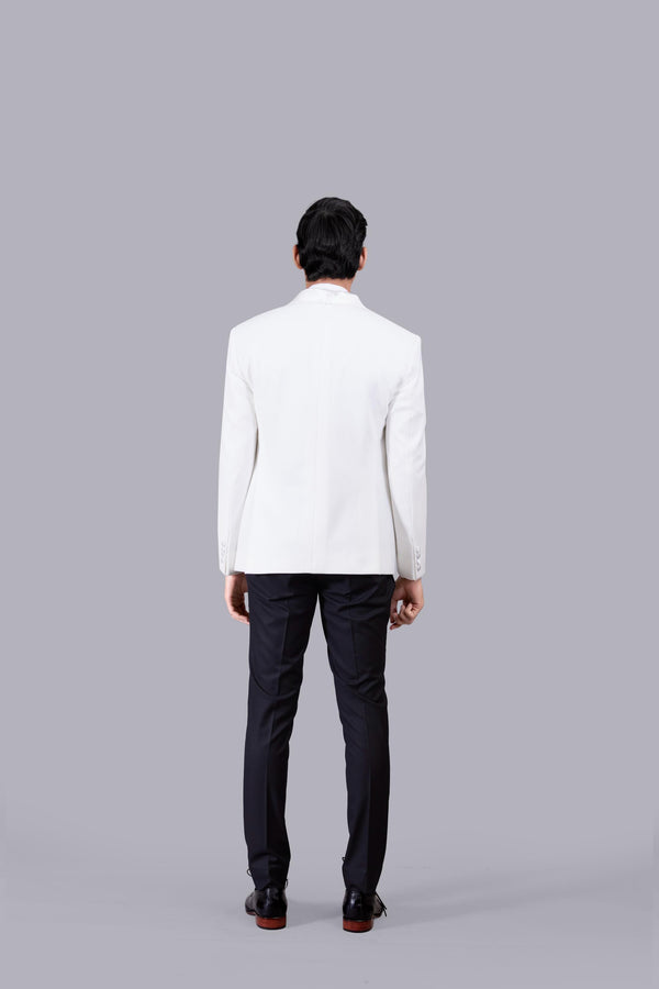 WHITE ITALIAN CREPE PLAIN SUIT