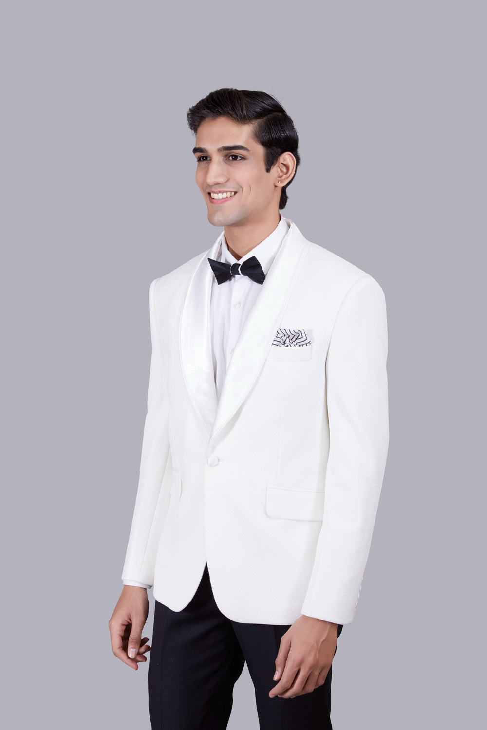 WHITE ITALIAN CREPE PLAIN SUIT