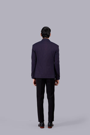 WINE ITALIAN WOOL PLAIN BLAZER