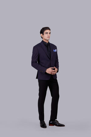 WINE ITALIAN WOOL PLAIN BLAZER