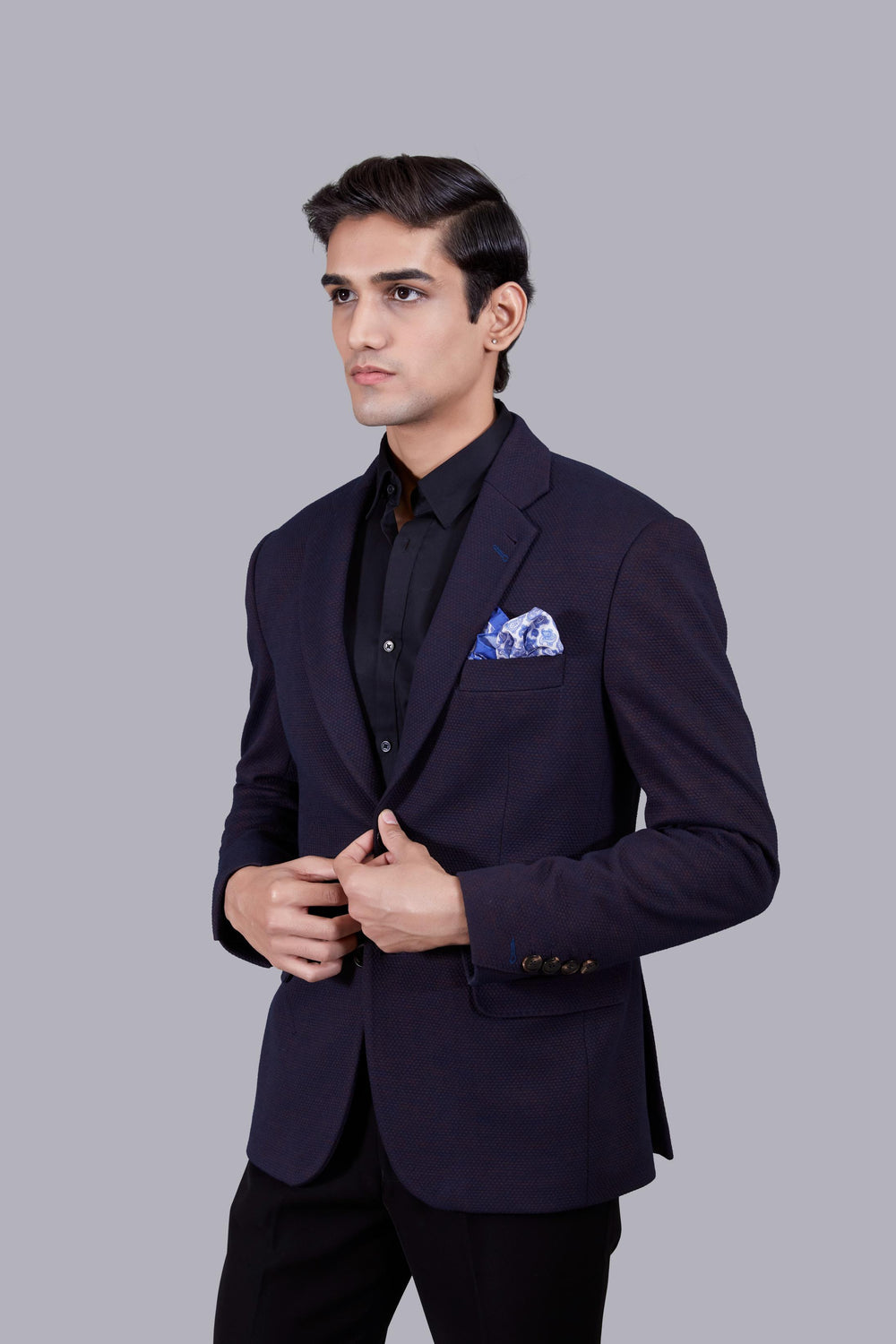 WINE ITALIAN WOOL PLAIN BLAZER