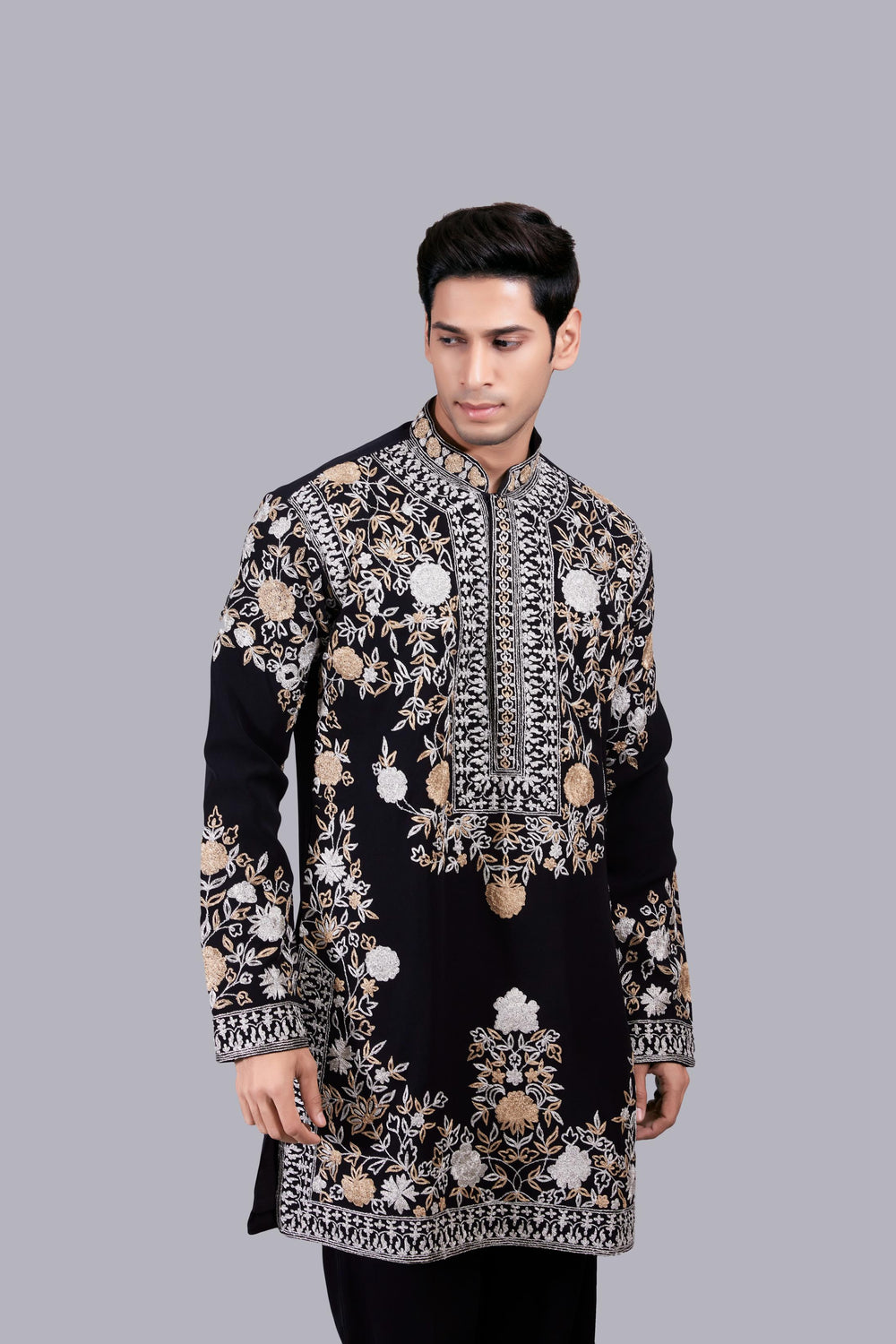 BLACK BOOMARIYO GOLD HAND KURTA